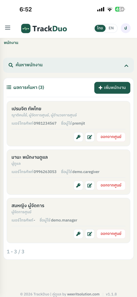 ทะเบียนประวัติผู้พักอาศัย รายชื่อพร้อมสถานะ